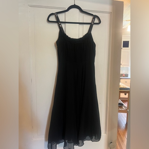 Odille Midnight Black Silk Dress - Picture 1 of 8